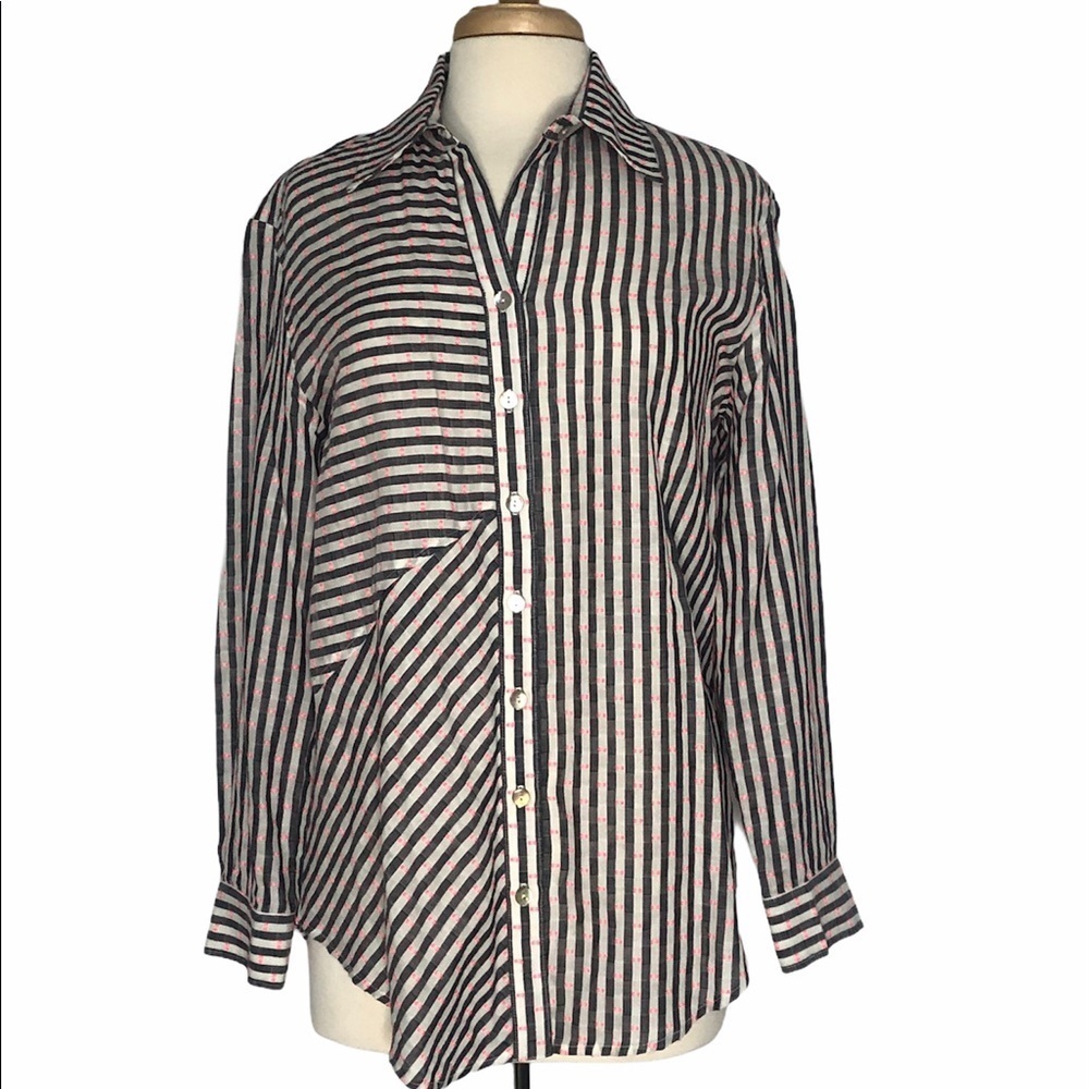 FINLEY Stripped Button-Down Shirt Size Medium